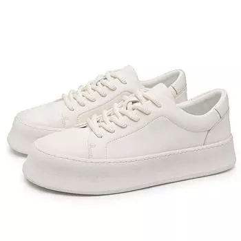 2024 Casual Leather Men Flat Tenis Masculino Shoes Classic Lightweight Breathable Sports Shoe Fashion Outdoor Lace-Up Tenis Shoe 38 белый