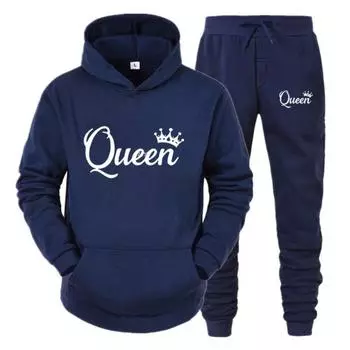 2024 Casual Sports Long Sleeve Hoodie Set for Men and Women Couples Sportswear Hoodie Trendy Couple Sportswear Queen Printed Fashion S