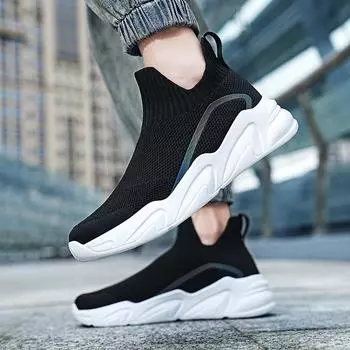 2024 черные носки кроссовки мужские слипоны высокие спортивные туфли женские большой размер 46 модные унисекс дышащие брендовые повседневные кроссовки мужские 36