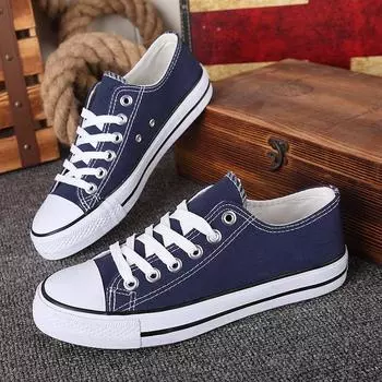 2024 четыре сезона, повседневная парусиновая обувь для пар, дышащая обувь из вулканизированной резины на плоской подошве с низким берцем, кроссовки 35 синий