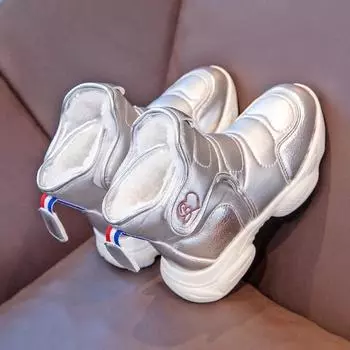 2024 Children Cotton Boots for Girls Winter New Fashionable Soft Thick Bottom Comfortable Anti-slippery Casual Trendy Warm Shoes 26 розовый