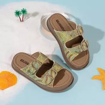 2024 Children Outside Sandals for Girls Summer New Fashion and Comfortable Princess Elegant Rhinestone Casual Versatile Shoes 23 красный