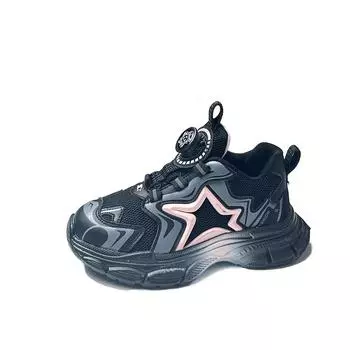 2024 Детские кроссовки для девочек и мальчиков, осень, новая мода, звезда, мягкая, удобная, повседневная, универсальная, школьная, спортивная, нескользящая обувь 27