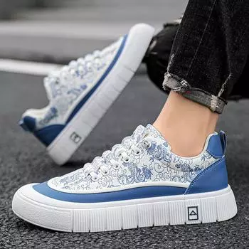 2024 Chinese dragon board shoes men s camouflage flower cloth breathable new trend ice silk cloth men s shoes live stream casual shoes 39