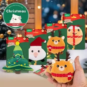 2024 Christmas Cat Toy Gifts Catnip Plush Toy Interactive Cats Toys Cat Games Things for Cats Pet Product Christmas Supplies