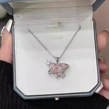 2024 Цирконий бант сердце кулон ожерелье красивое ожерелье цепь воротник подарок на День святого Валентина ювелирные изделия для вечеринки
