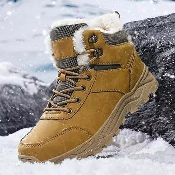 2024 Classic Fashion High Quality Anti-slip Waterproof Winter Men Boots Outdoor Leisure Keep Warm Comfortable Snow Cotton Boot 39 чёрный