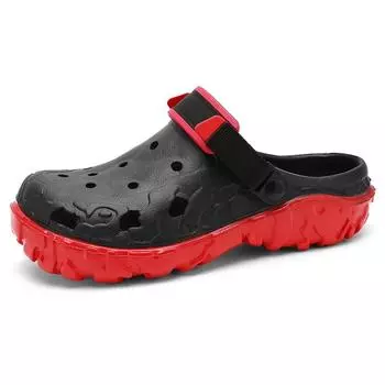 2024 Clogs сандалии мужские большого размера Slip On Outdoor Beach Летняя обувь Медицинские сабо повседневные дышащие мужские сандалии с отверстием 40 чёрный