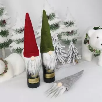 2024 Cute Wine Bottle Cover Santa Claus Christmas Decorations For Home Christmas Ornament Xmas Table Decor Happy New Year Gift