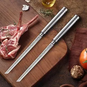 2024 Дамасская складная нержавеющая сталь интегрированная чайная утварь мини чайный нож чайная церемония ручка орнамент ковка фруктовый нож 1Pcs