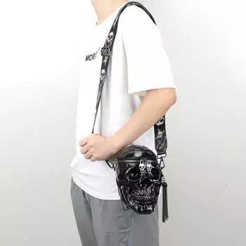 2024 Dark Skull Halloween женская сумка-мессенджер с кисточками белый