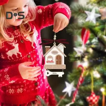 2024 Деревянный Дом Подвесное Украшение Фермерский Дом Деревенский Новый Дом Новое Начало Настенный Украшение Подвеска Подарок на Новоселье C