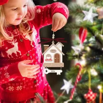 2024 Деревянный Дом Подвесное Украшение Фермерский Дом Деревенский Новый Дом Новое Начало Настенный Украшение Подвеска Подарок на Новоселье