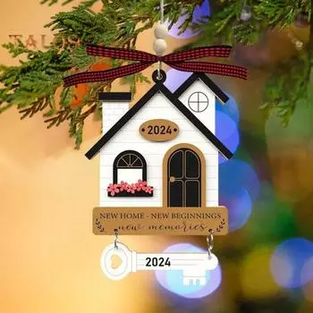 2024 Деревянный Дом Подвесное Украшение Фермерский Дом Деревенский Новый Дом Новое Начало Настенный Украшение Подвеска Подарок на Новоселье D
