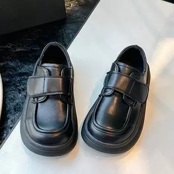 2024 Детская кожаная обувь для девочек, осень, новая мода, корейский стиль, мягкая подошва, нескользящая, универсальная школьная форма, балетки 26