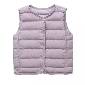 2024 детская новая куртка-пуховик для мальчиков и девочек, внутренний жилет, легкий повседневный терможилет, детский жилет 110cm чёрный