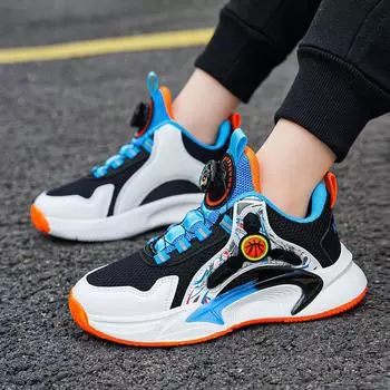 2024 детская обувь, детские кроссовки, кроссовки из дышащей сетки, обувь для мальчиков, модная повседневная детская обувь для бега, размер для мальчиков 29-40 29 чёрный