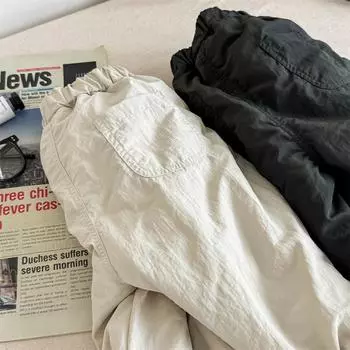 2024 Детская одежда Осень и зима Новые детские корейские стильные утолщенные зимние хлопковые брюки с флисовой подкладкой для девочек и мальчиков 110 темно-серого