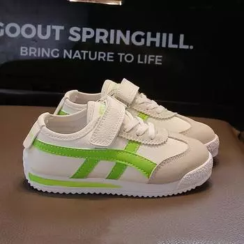 2024 Детская повседневная обувь для малышей, белая мягкая кожа из микрофибры, детская обувь для мальчиков и девочек, детские кроссовки Four Seasons Kids 21 розовый