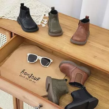 2024 Детские ботинки Martin из натуральной кожи - ретро-британский стиль для мальчиков и девочек, короткие ботинки осень/зима Size 15, 12cm