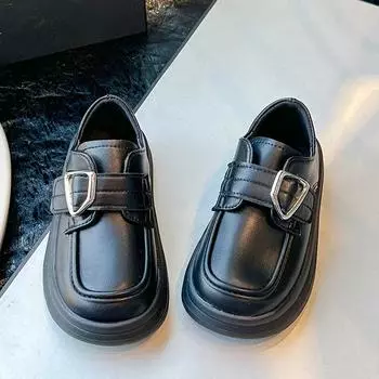 2024 Детские кожаные туфли для девочек, осенние, новые, модные, корейский стиль, мягкая подошва, нескользящие, универсальные, повседневные, принцессные туфли 26 бежевый