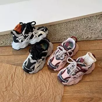 2024 Детские повседневные кроссовки для девочек и мальчиков, осенняя новая мода в корейском стиле, мягкая подошва, нескользящая, универсальная спортивная обувь 26