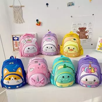 2024 Детские школьные ранцы с героями мультфильмов, мужские и женские детские школьные ранцы, школьные ранцы большой вместимости для учеников начальной школы жёлтый