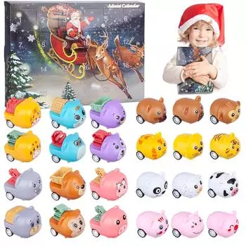 2024 Детский Адвент-календарь - 24-дневный рождественский календарь обратного отсчета с инерционной машиной на каждый день - Детские Адвент-календари Подарки на вечеринку One Size