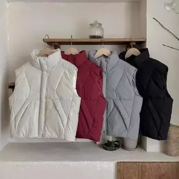 2024 Детский пуховый жилет осень-зима для мальчиков и девочек, верхняя одежда, повседневные куртки для подростков, белые жилеты на утином пуху, от 4 до 12 лет 110cm чёрный