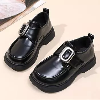 2024 Девочки Кожаные Туфли Британский Стиль Детская Обувь Принцессы Модные Детские Повседневные Школьные Туфли Мэри Джейн Черный Бежевый Универсальный 26 бежевый
