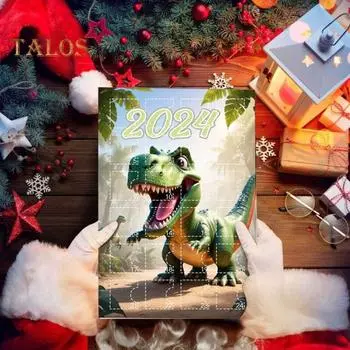 2024 Динозавр Буква Адвент Календарь Рождественский Отсчет Украшение Набор 24-дневный Акриловый 2D Подвесной Украшение для Детей Взрослых Декор Дерева B
