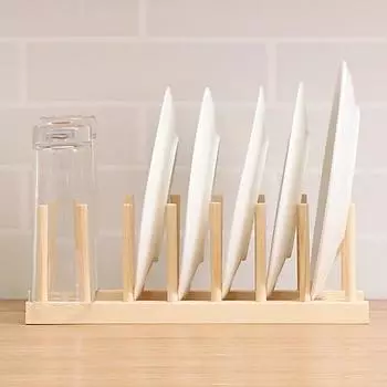 2024 Diy Locker Bamboo Drain Rack Wooden Plate Rack Dish Rack Kitchen Organizer for Tarlets/Cutting Boards/Tales/Cutches/Pot Lid