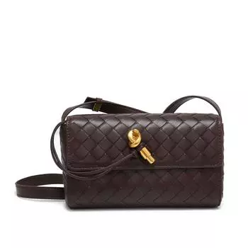 2024 Дизайнерская плетеная сумка-мессенджер в стиле ретро для женщин с золотой пряжкой - Б/у стиль застежка на одно плечо 21x6x14cm