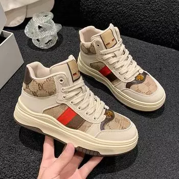 2024 Дизайнерская женская обувь Скейтбординг Плоские женские кроссовки Женская толстая подошва Роскошная обувь Осенние ботильоны Женская спортивная обувь 35 зелёный