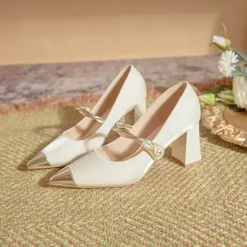 2024 Дизайнерские женские туфли Мэри Джейн, модные туфли на толстом каблуке с короткими застежками, элегантные туфли-гладиаторы для женщин на открытом воздухе 35 красный