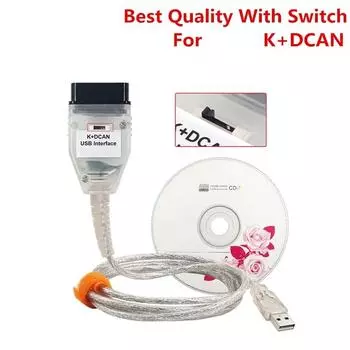 2024 для BMW K DCAN для BMW inp с переключателем FTDI FT232RL полный чип OBD2 диагностический кабель для автомобиля BMW K + DCAN K + CAN K-Line белый