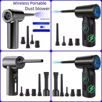 2024 Двойной беспроводной вакуумный и воздушный насос: Мощный мини-пылесос для дома и автомобиля CF06 dust blower белый