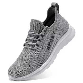 2024 дышащие кроссовки мужские туфли ручной работы для мужчин на шнуровке мужские кроссовки сетчатые легкие мужские туфли для вождения Zapatos De Hombre 39 серый