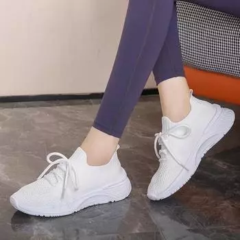 2024 дышащие женские кроссовки, легкие женские кроссовки, сетчатая женская вулканизированная обувь, уличная повседневная обувь, бесплатная доставка 38 белый