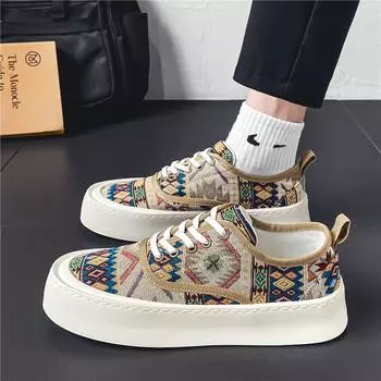 2024 ethnic wind and flower Guochao sports board shoes men s low-top live broadcast students outdoor catwalk trendy shoes men 39 красный