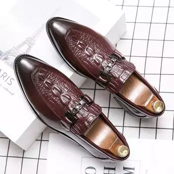 2024 European and American autumn embossed large size casual leather shoes outdoor business handmade leather shoes overalls men s shoes 38 чёрный