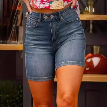 2024 Европейские и американские летние новые стильные ретро-узкие джинсовые шорты для женщин S