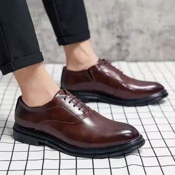 2024 ew Мужские туфли для костюма Вечерние мужские туфли Итальянская кожа Zapatos Hombre Официальная обувь Мужские офисные туфли Sapatos Social Masculino 38 коричневый