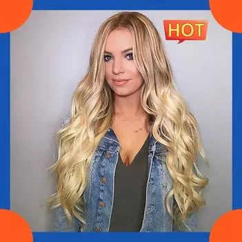 2025 Европейская мода длинные волнистые парики головной убор для женщин 1 pcs