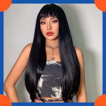 2024 Европейская мода длинный прямой парик для женщин HW910