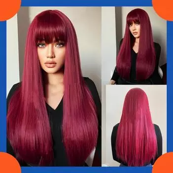 2024 Европейская мода длинный прямой парик для женщин HW923