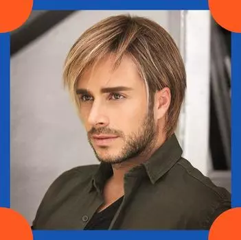 2025 Европейский модный короткий прямой парик для мужчин HW795