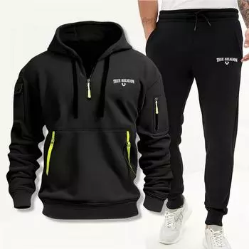 2024 Европейский и американский мужской многокарманный многомолвочный костюм-свитер на флисовой подкладке Daily Joker Уличная мода Мода Мода M