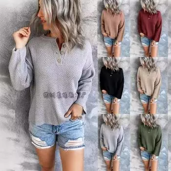 2024 Европейский и Американский Осень-Зима Новый Однотонный Пуловер Плюс V-образный Вырез Трикотажный Свитер Для Женщин S чёрный