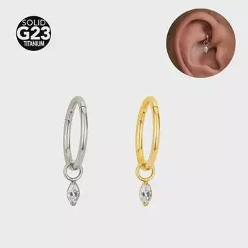 2024 F136 титановый сплав овальная подвеска для носа и ушей украшения для пирсинга, 1.2*8/10 мм 1.2 x 10mm